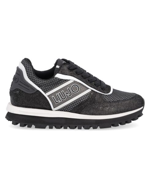 Sneakers en Cuir Up noir/argenté