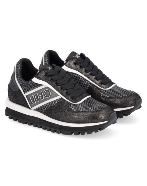 Sneakers en Cuir Up noir/argenté