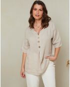 Blouse 100% Lin Edwina beige