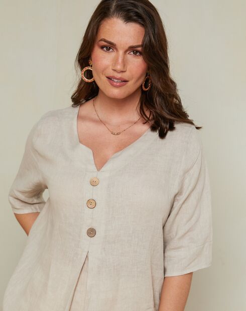 Blouse 100% Lin Edwina beige
