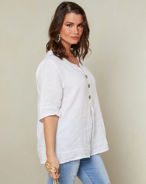 Blouse 100% Lin Edwina blanche