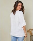 Blouse 100% Lin Edwina blanche