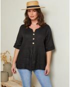 Blouse 100% Lin Edwina noire