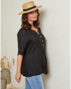 Blouse 100% Lin Edwina noire