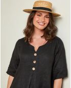 Blouse 100% Lin Edwina noire