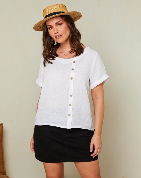 Jessy witte top van 100% linnen
