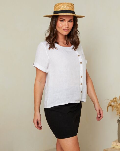 Jessy witte top van 100% linnen