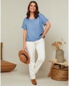 Top 100% Lin Jessy bleu indigo