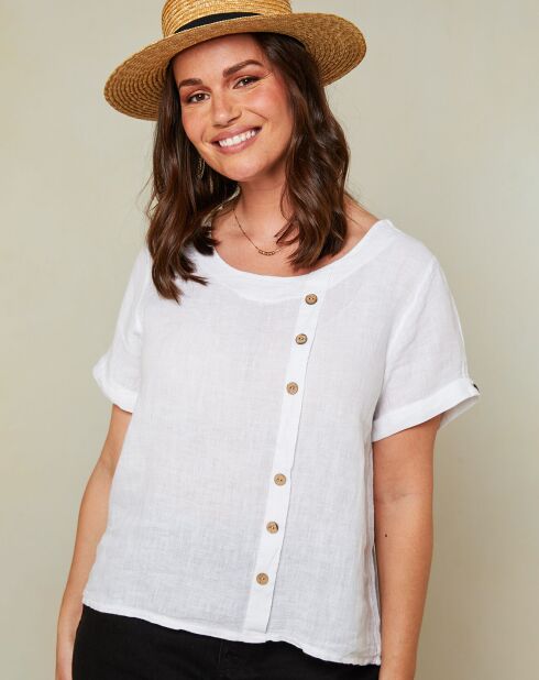 Jessy witte top van 100% linnen