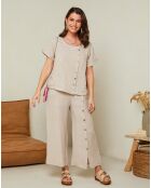 Top 100% Lin Caroline taupe