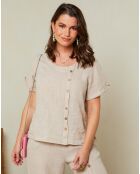 Top 100% Lin Caroline taupe