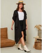 Gilet 100% Lin Isabelle noir