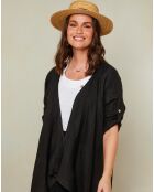 Gilet 100% Lin Isabelle noir