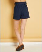 Short en Gabardine Stretch Bush encre