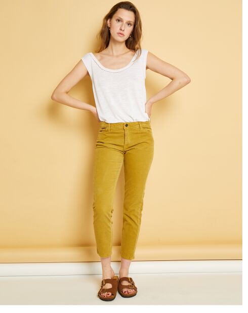 Pantalon slim en Velours côtelé Arizona ocre