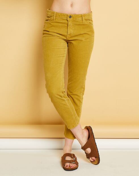 Pantalon slim en Velours côtelé Arizona ocre