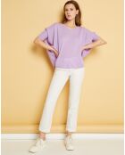 Pantalon droit en Coton & Lin Strech Grace blanc craie