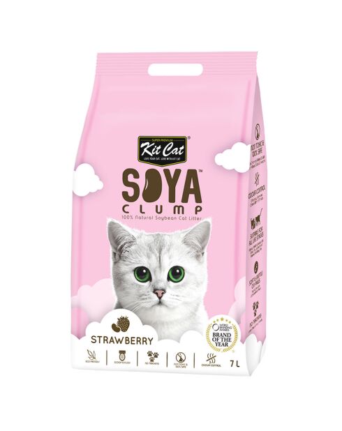 Litière Eco à base de soja - Fraise 7L