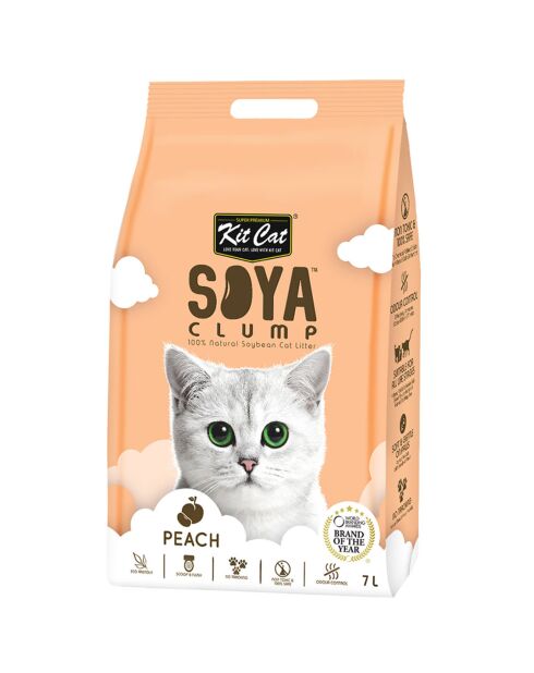 Litière Eco à base de soja - Pêche 7L