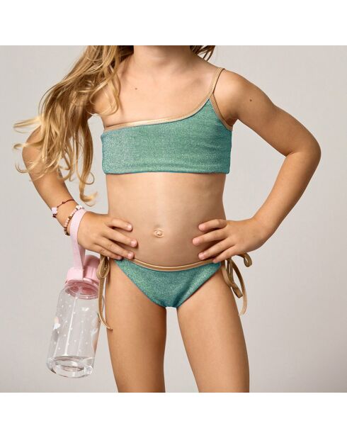 Haut de maillot de bain Minnie vert/doré