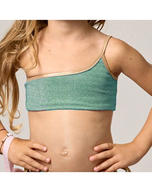 Haut de maillot de bain Minnie vert/doré