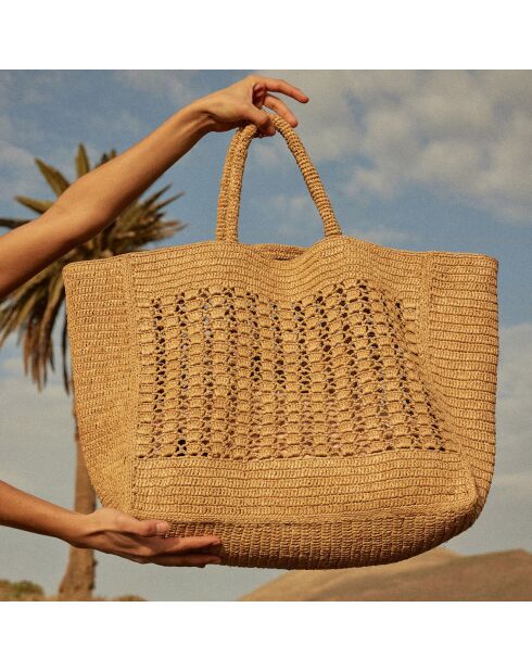 Sac cabas en Raphia Jane thé - 42x36x18 cm