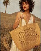 Sac cabas en Raphia Jane thé - 42x36x18 cm