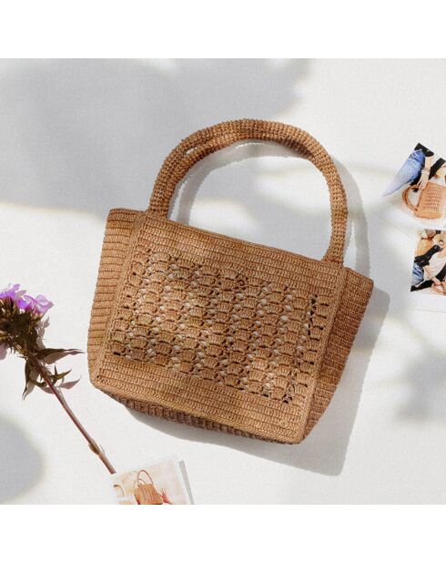 Sac cabas en Raphia Jane thé - 25x20x11 cm