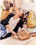 Sac cabas en Raphia Jane thé - 25x20x11 cm