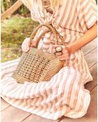 Sac cabas en Raphia Jane thé - 25x20x11 cm