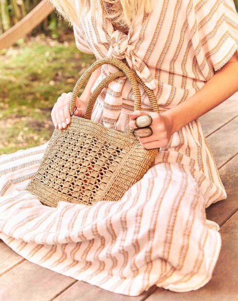 Sac cabas en Raphia Jane thé - 25x20x11 cm
