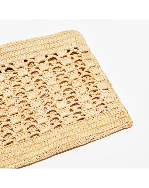 Pochette en Raphia Jane naturel - 26x18x1 cm