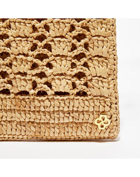 Pochette de téléphone en Raphia Jane naturel - 17x11x1 cm