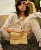 Sac à main en Raphia Félicie naturel - 28x23x10 cm