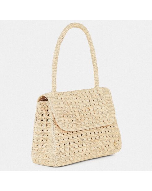 Sac à main en Raphia Félicie naturel - 28x23x10 cm