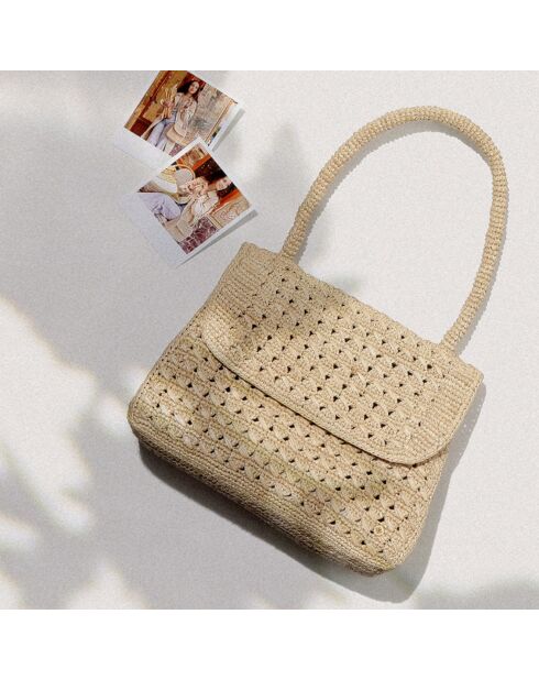 Sac à main en Raphia Félicie naturel - 28x23x10 cm