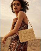 Sac brodé en Raphia Juliette naturel - 15x22x3 cm