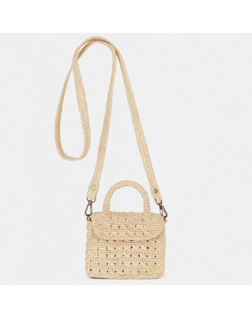 Sac bandoulière en Raphia Felicie naturel - 13x10x5 cm