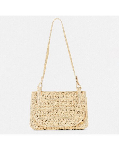 Sac bandoulière en Raphia Ava naturel - 16.5x25x5 cm