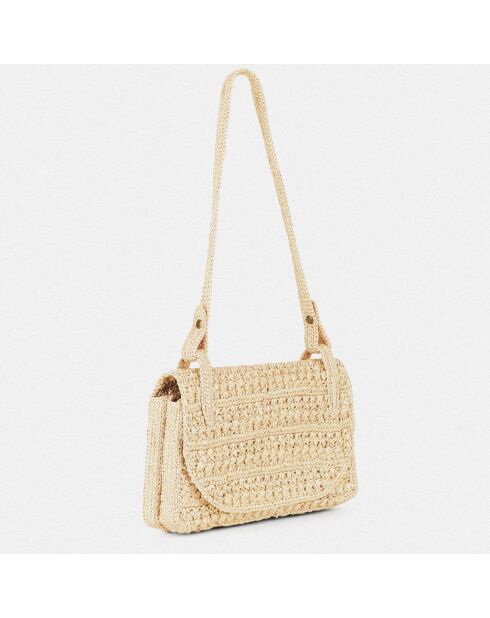 Sac bandoulière en Raphia Ava naturel - 16.5x25x5 cm