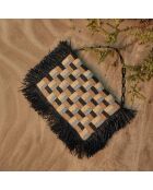 Pochette en Raphia Harper noire - 50x34x4 cm