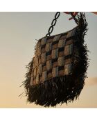 Pochette en Raphia Harper noire - 50x34x4 cm