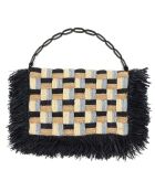 Pochette en Raphia Harper noire - 50x34x4 cm