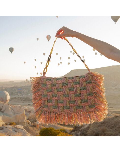 Pochette en Raphia Harper pastel - 50x34x4 cm