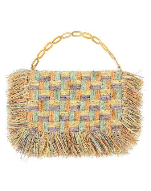 Pochette en Raphia Harper pastel - 50x34x4 cm