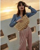 Pochette en Raphia Hanae naturel - 34x20x3 cm