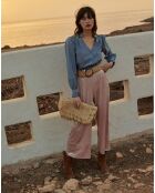 Pochette en Raphia Hanae naturel - 34x20x3 cm
