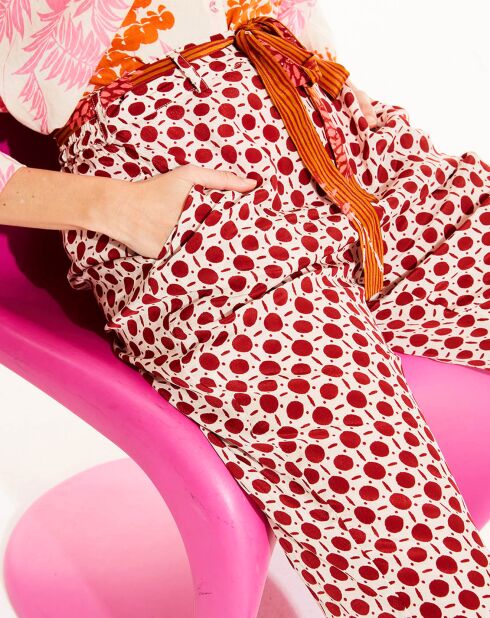 Pantalon droit Chiara vermillon