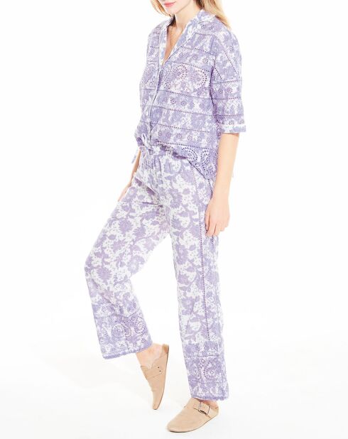 Pantalon droit Brigitte mauve