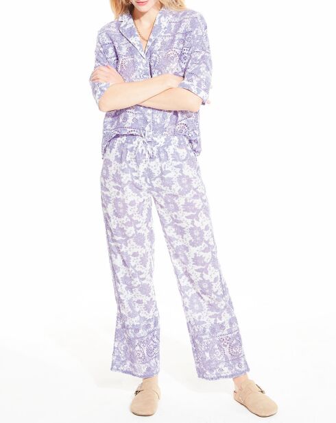 Pantalon droit Brigitte mauve